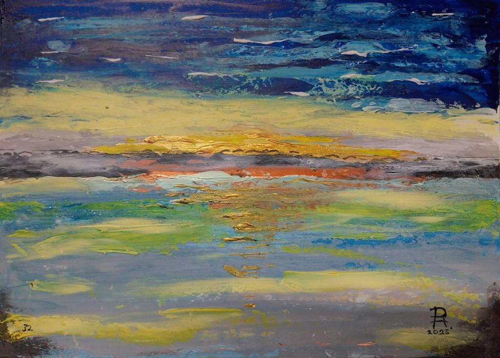 scraps small, acrylic painted